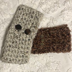 Pair of knitted headbands/ear warmers